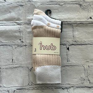 Hub Women's Crew Socks 3 Pack